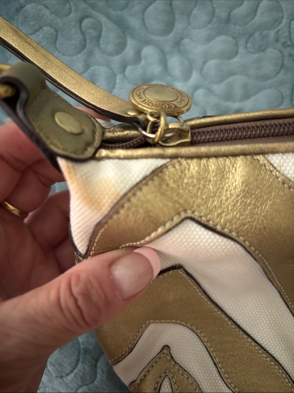 Coach vintage Canvas gold zebra Y2K? - Picture 13 of 16